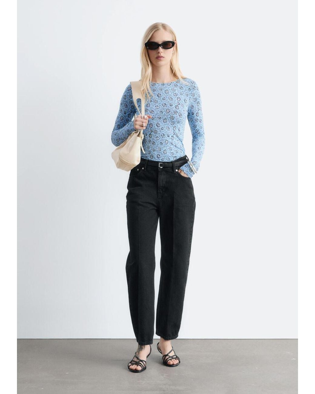 & Other Stories Blue Long-Sleeve Jersey Top