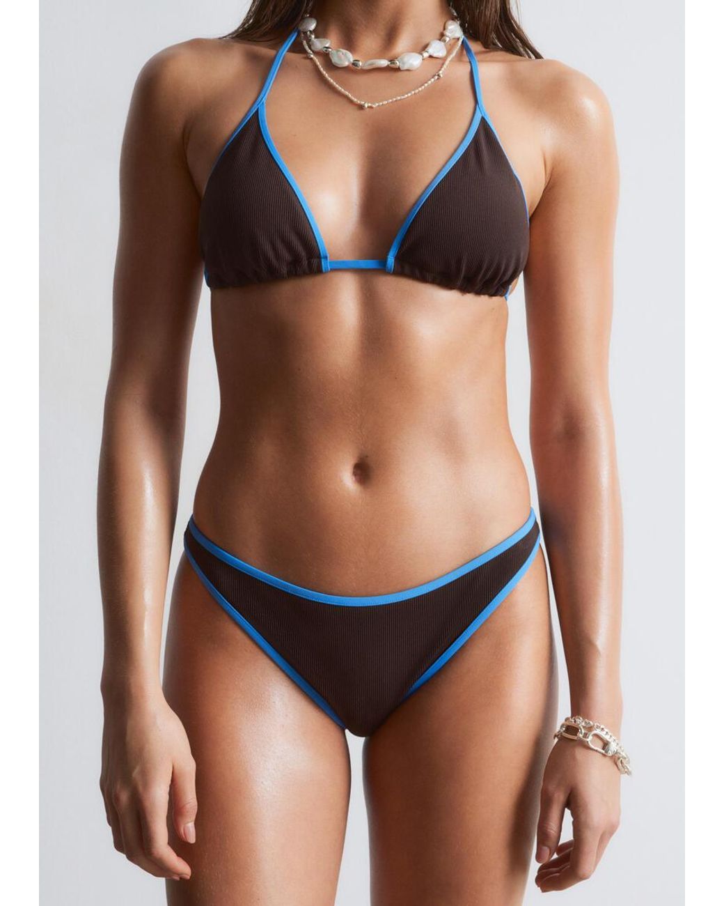& Other Stories Red Contrast-Trim Bikini Briefs