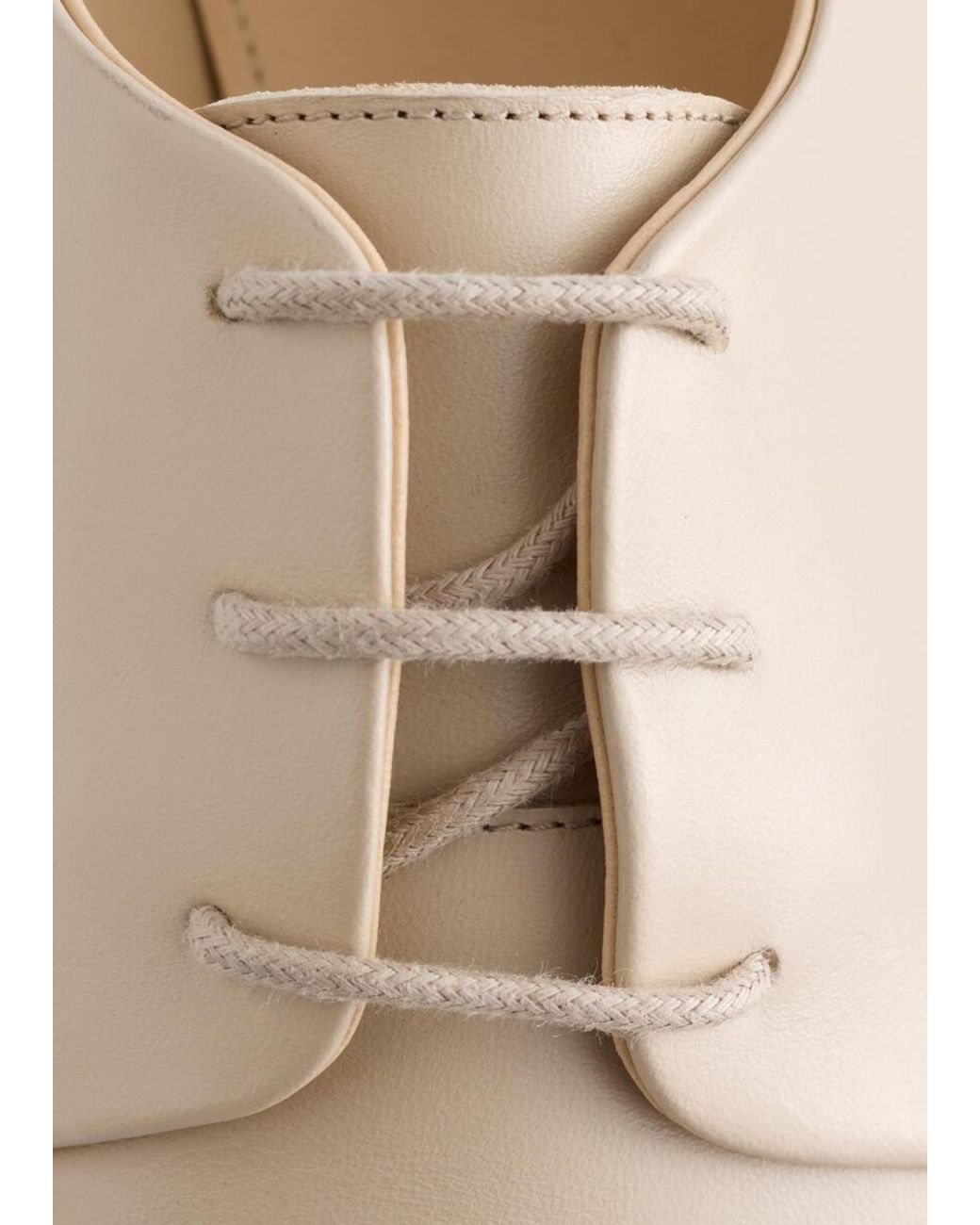 & Other Stories White Leather Derby Shoes