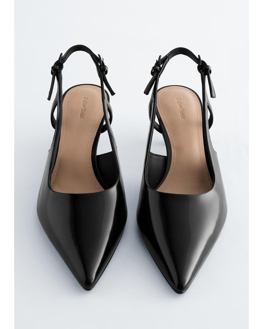 & Other Stories Black Patent Leather Slingback Pumps