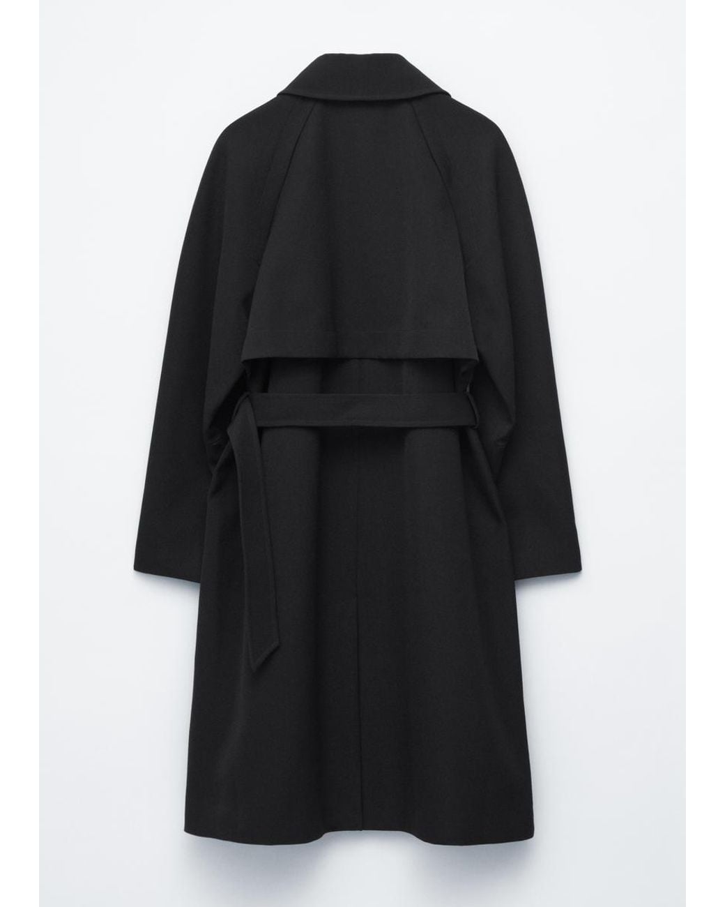 & Other Stories White Tie-Belt Wool Trench Coat