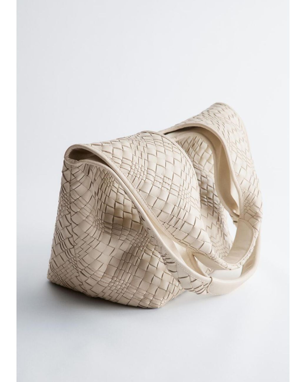 & Other Stories Natural Braided Leather Tote