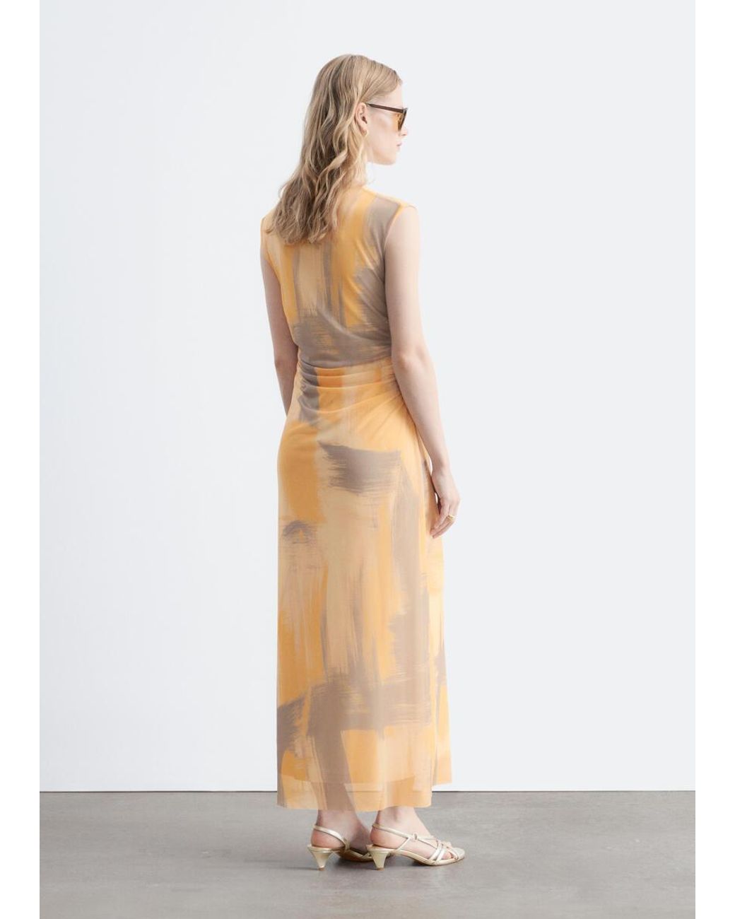& Other Stories White Sleeveless Draped Dress