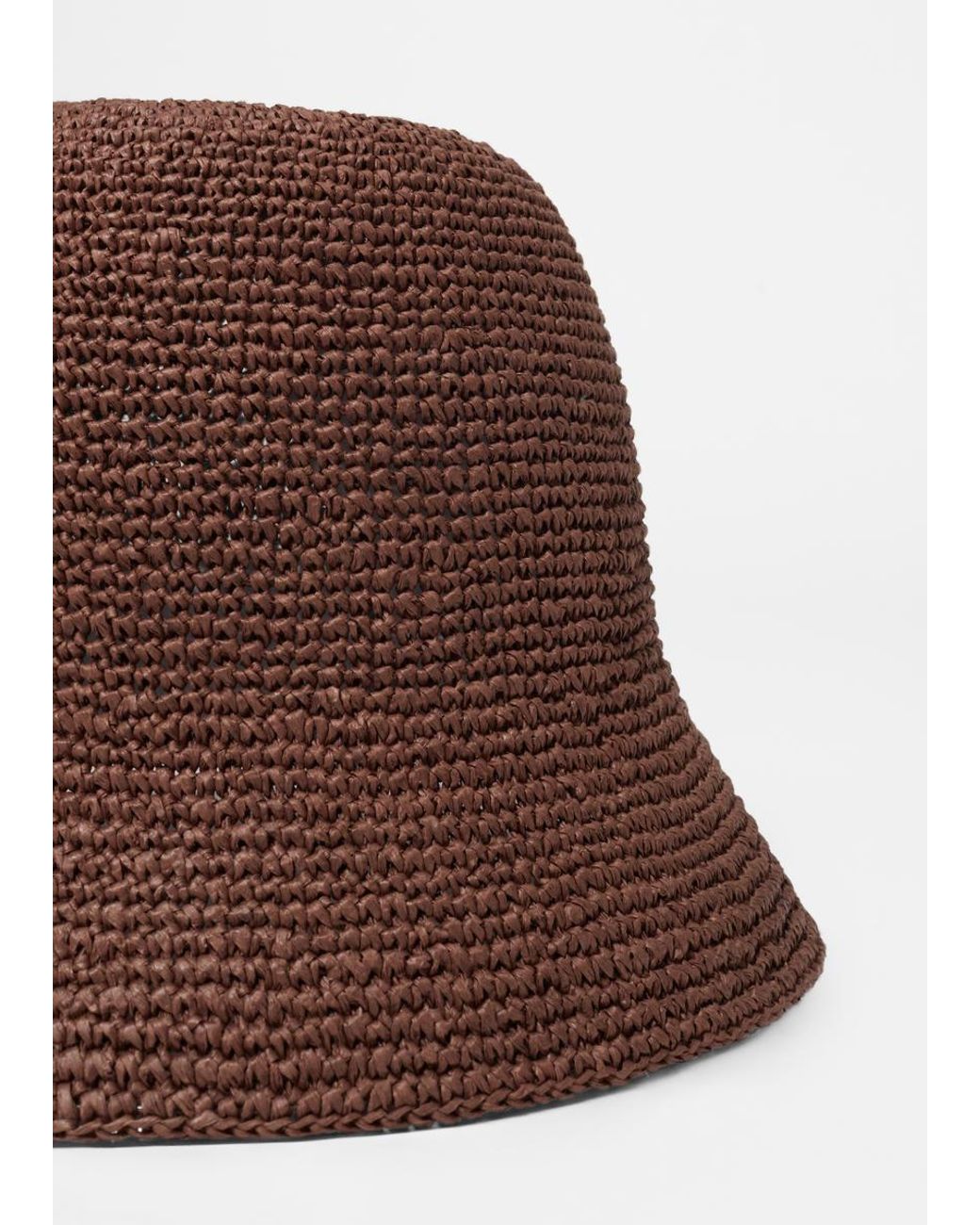 & Other Stories Brown Woven Straw Bucket Hat