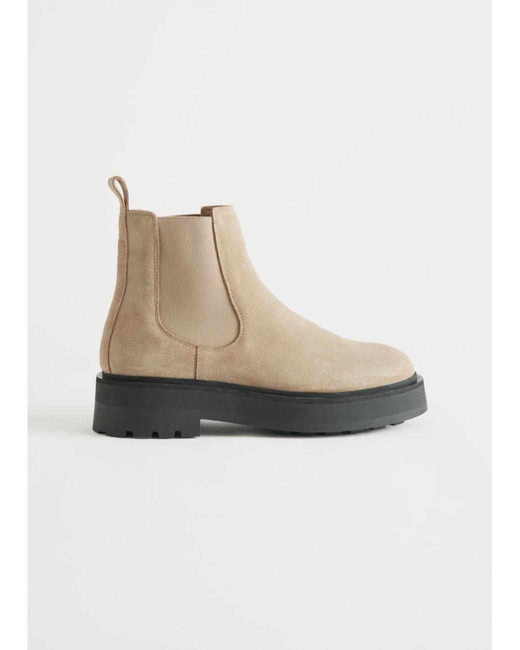 & Other Stories Chunky Chelsea Suede Boots in Beige (Natural) - Lyst