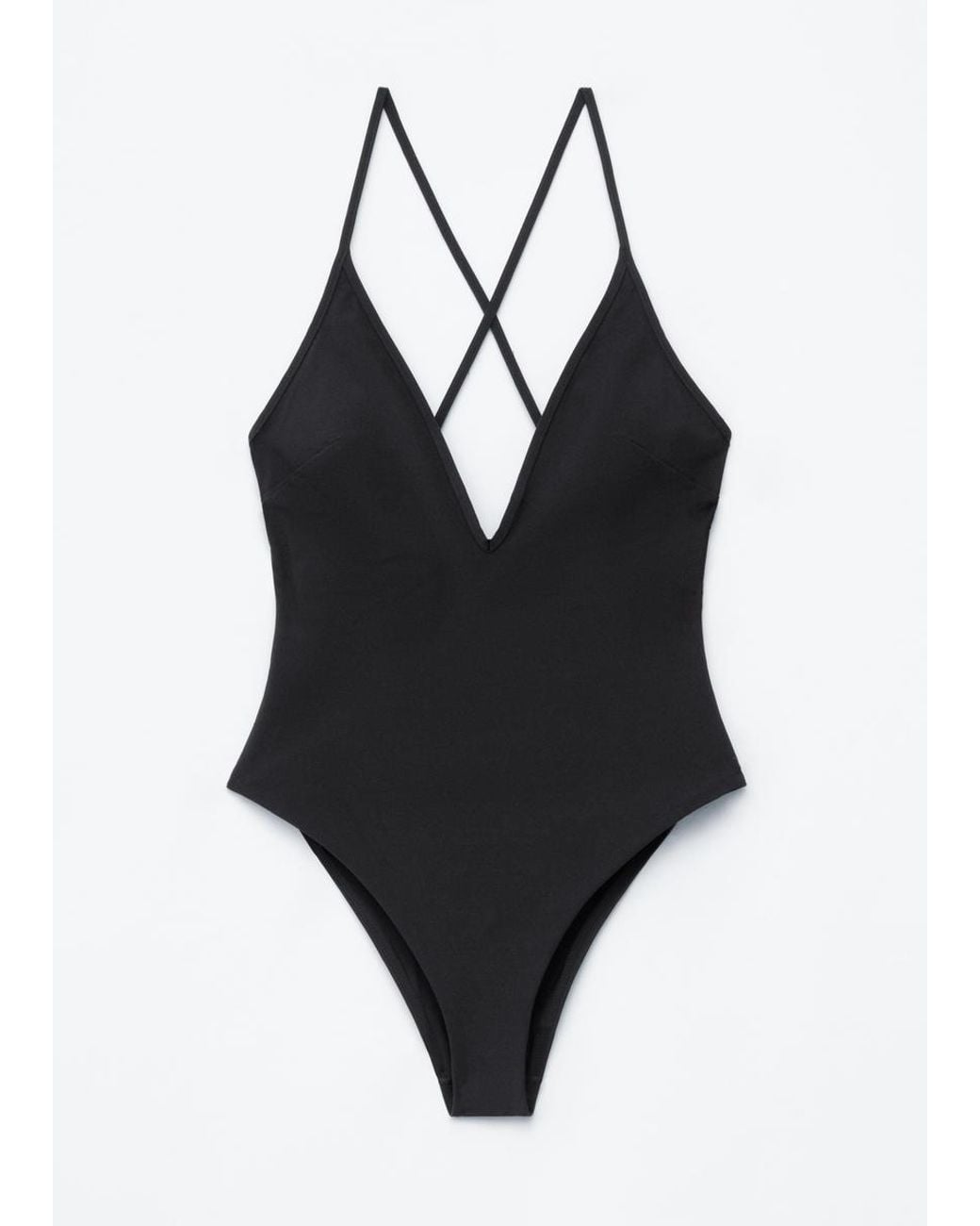 & Other Stories Black Cross-Back Swimsuit