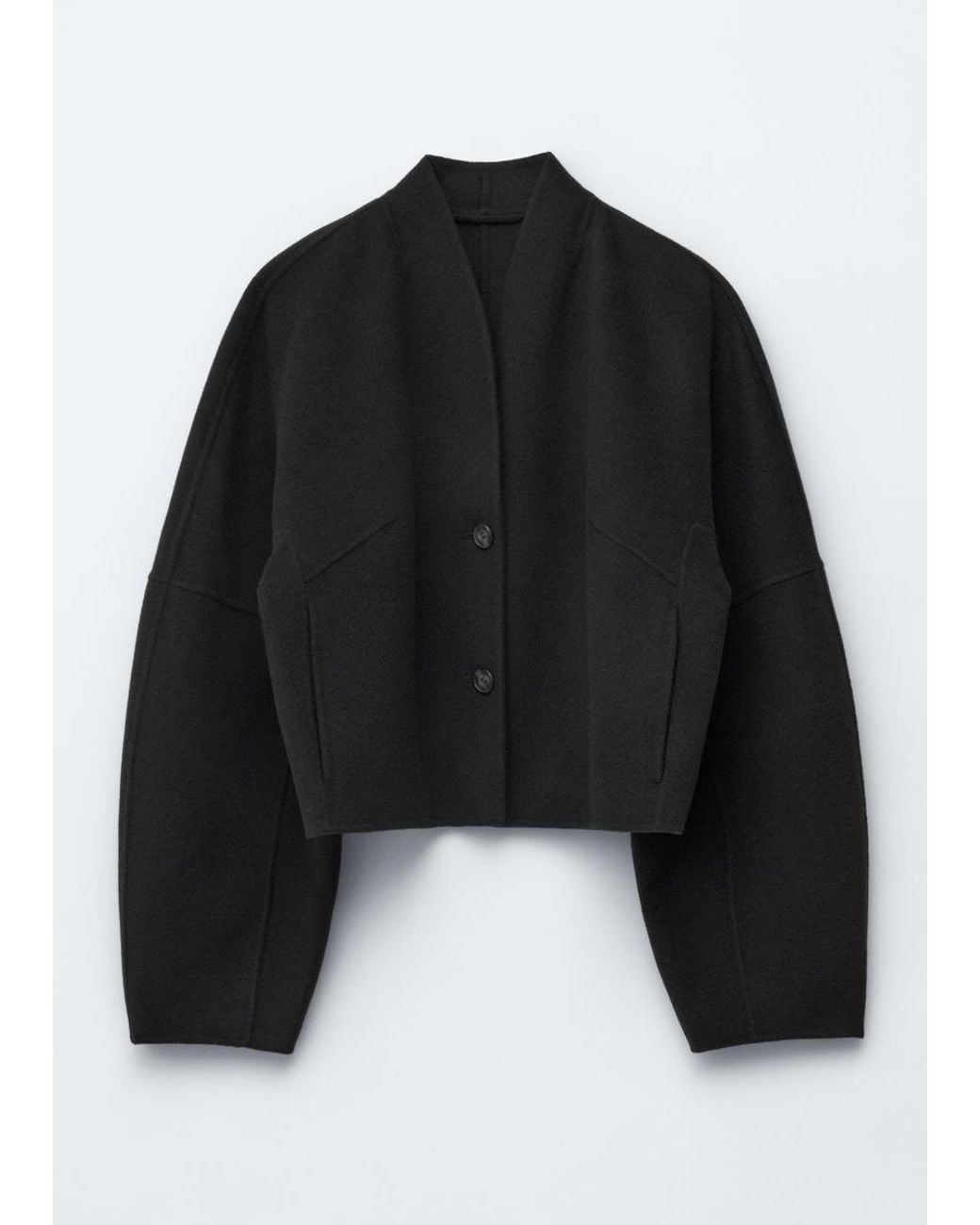 & Other Stories Black Wool Doublé Jacket
