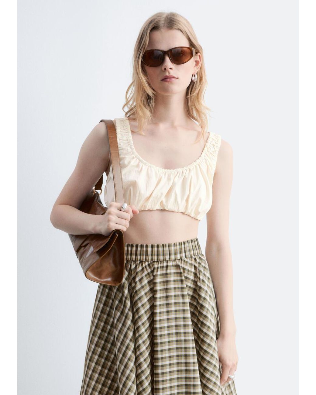 & Other Stories Natural Gathered Bralette