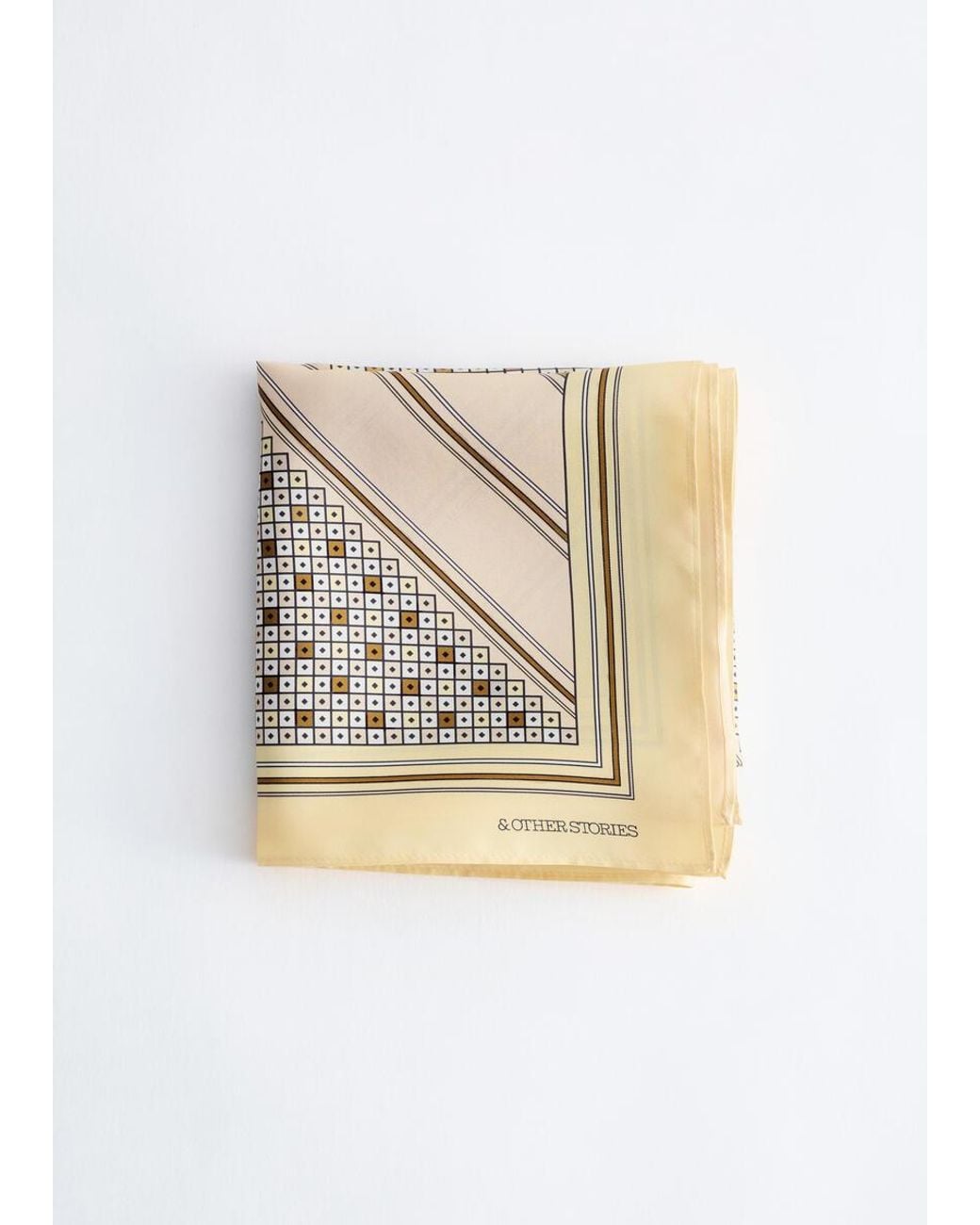 & Other Stories Black Printed Silk Scarf