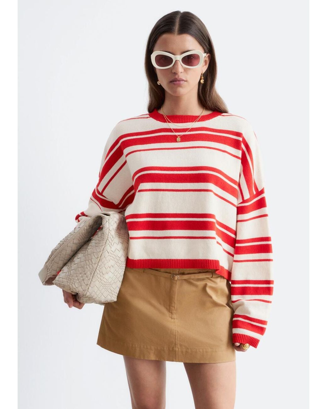 & Other Stories Red Cotton Jumper