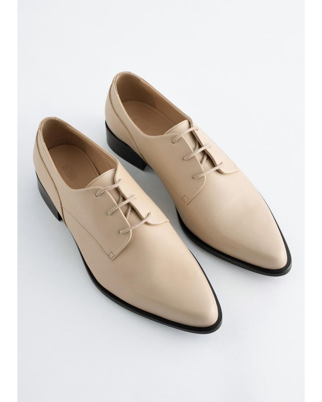 & Other Stories White Leather Derby Shoes