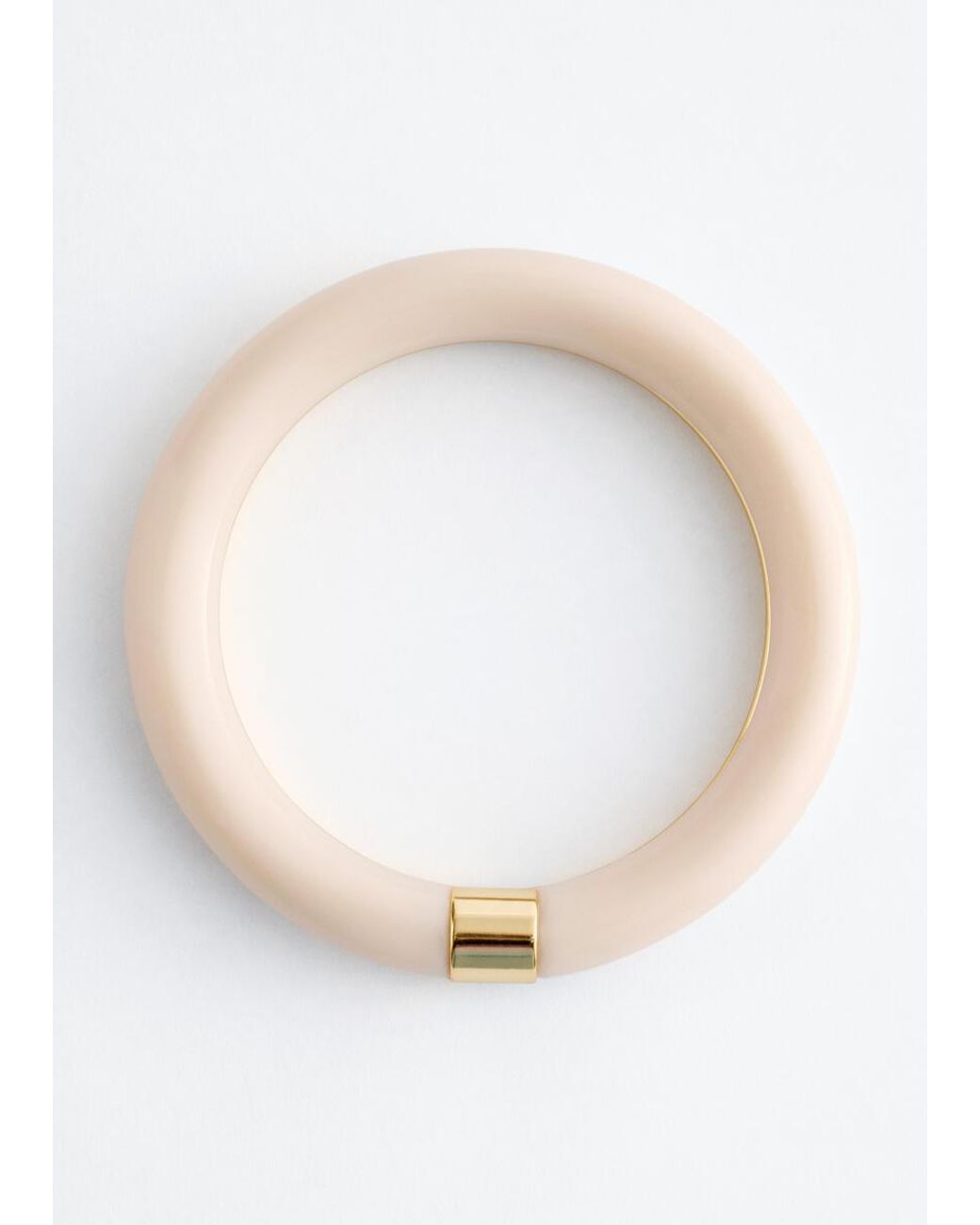 & Other Stories White Contrast Metal Resin Bangle