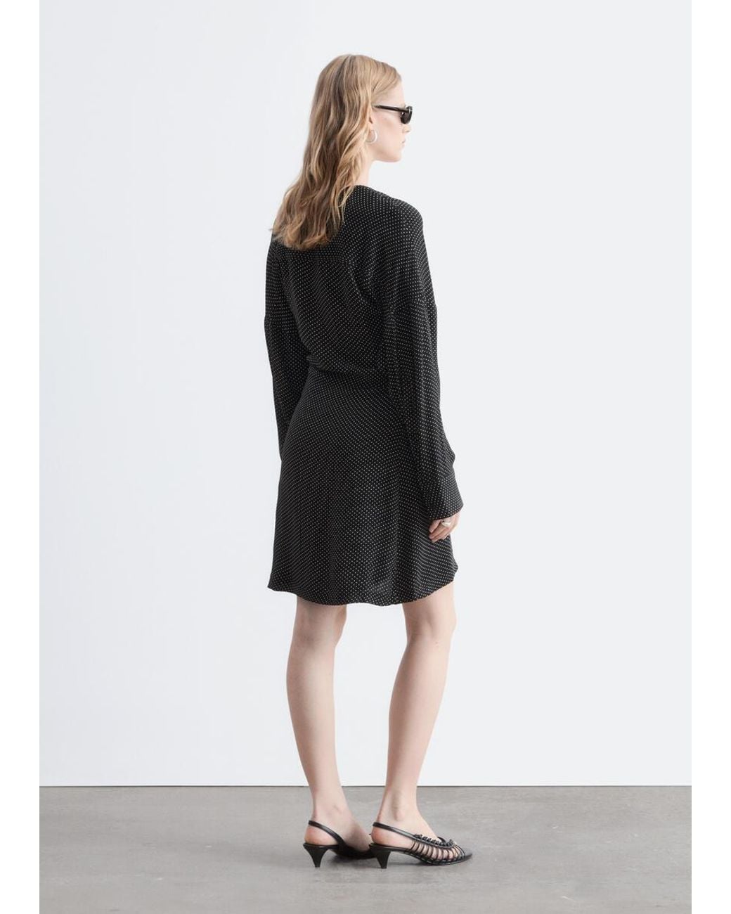& Other Stories Black Wrap Mini Dress