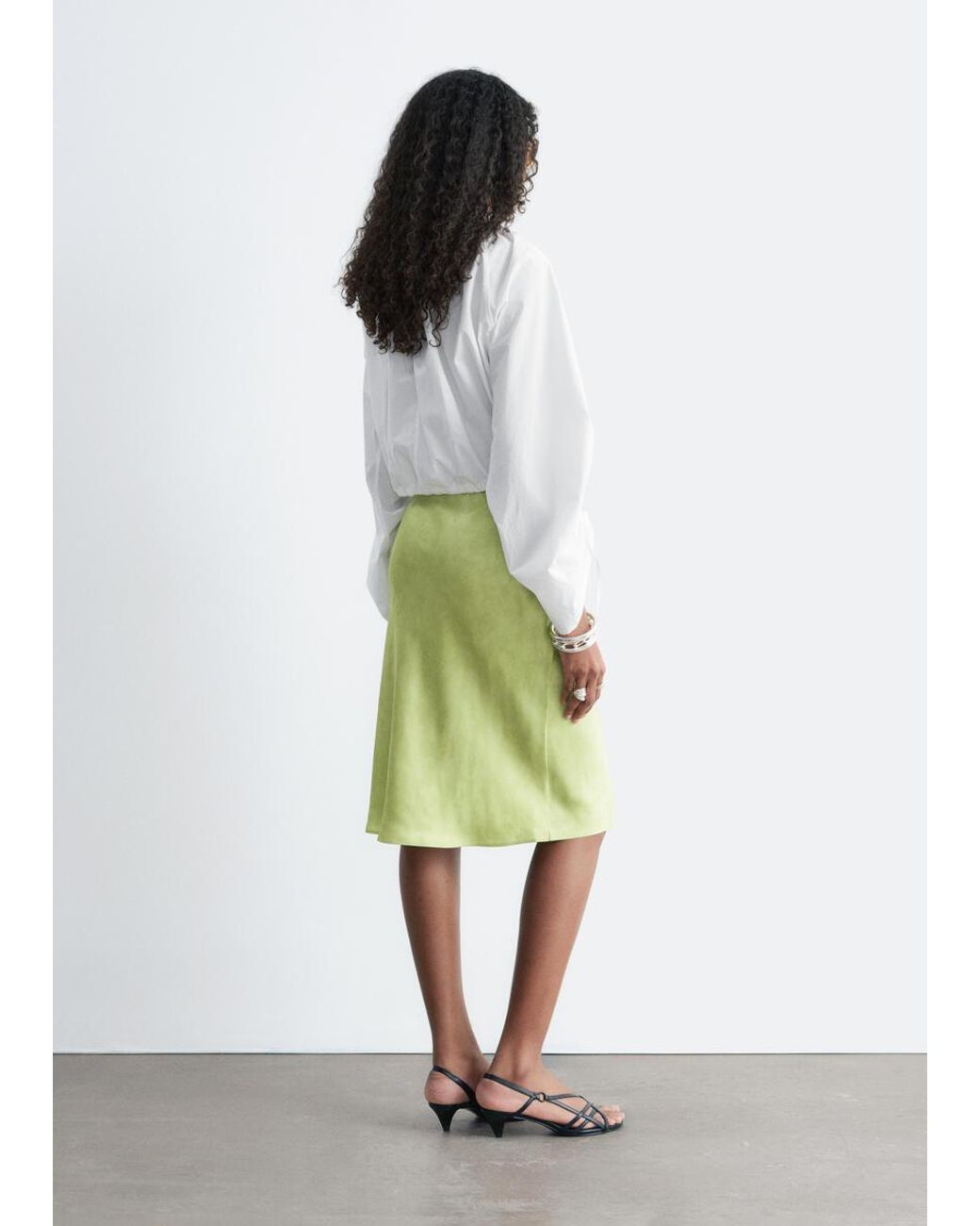 & Other Stories White Sculptural Drawstring Blouse