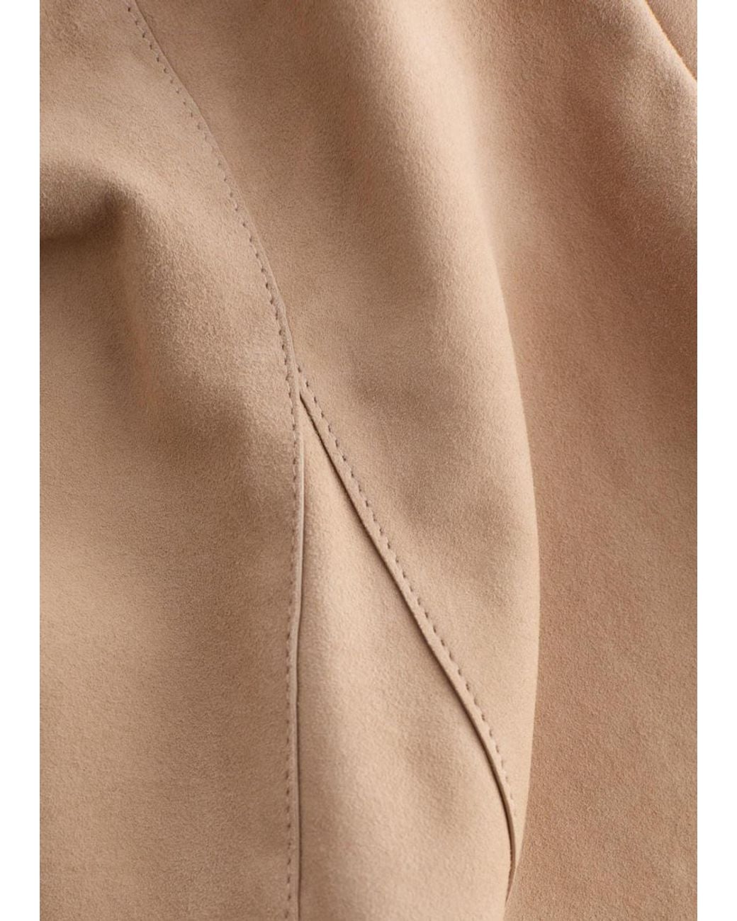 & Other Stories Blue Knee-Length A-Line Suede Skirt