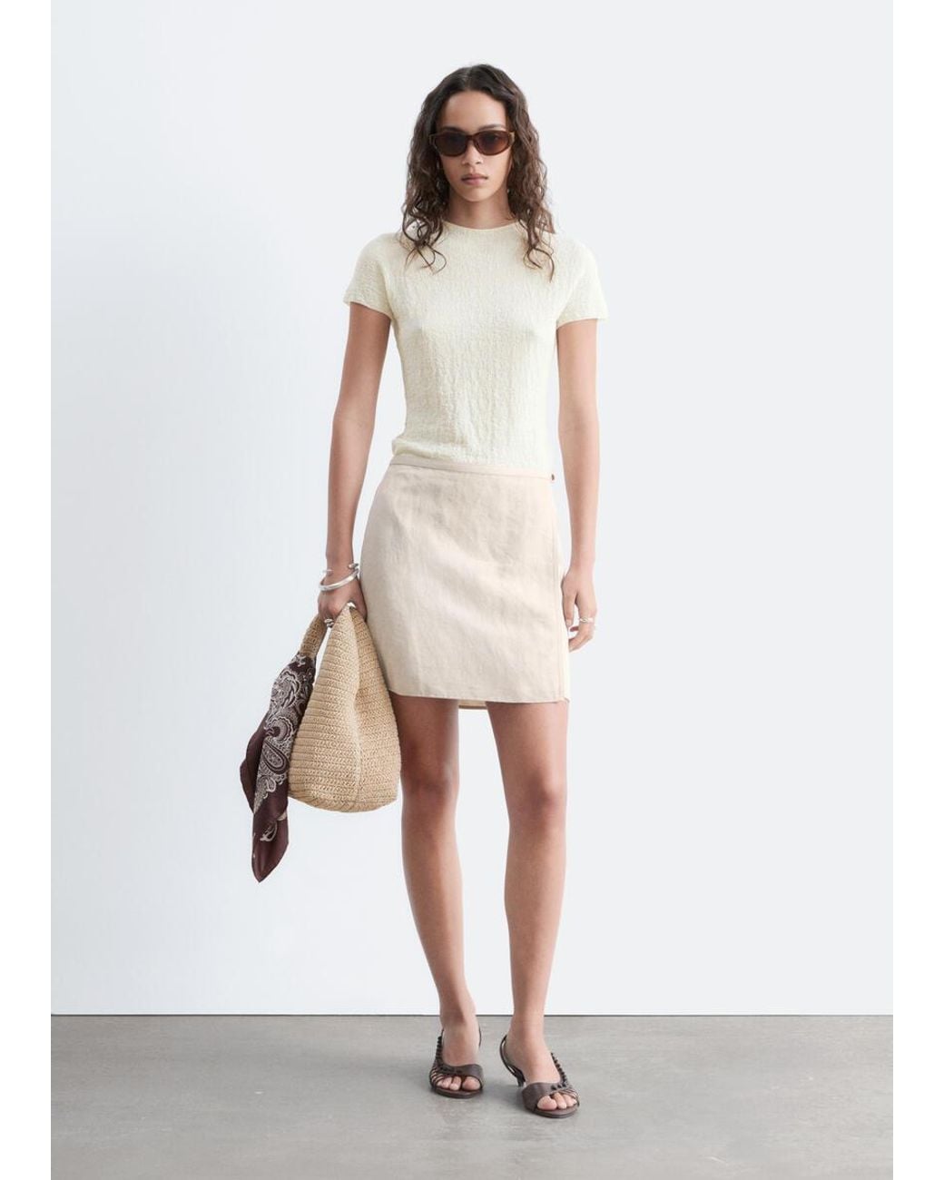 & Other Stories White Mock-Neck Top