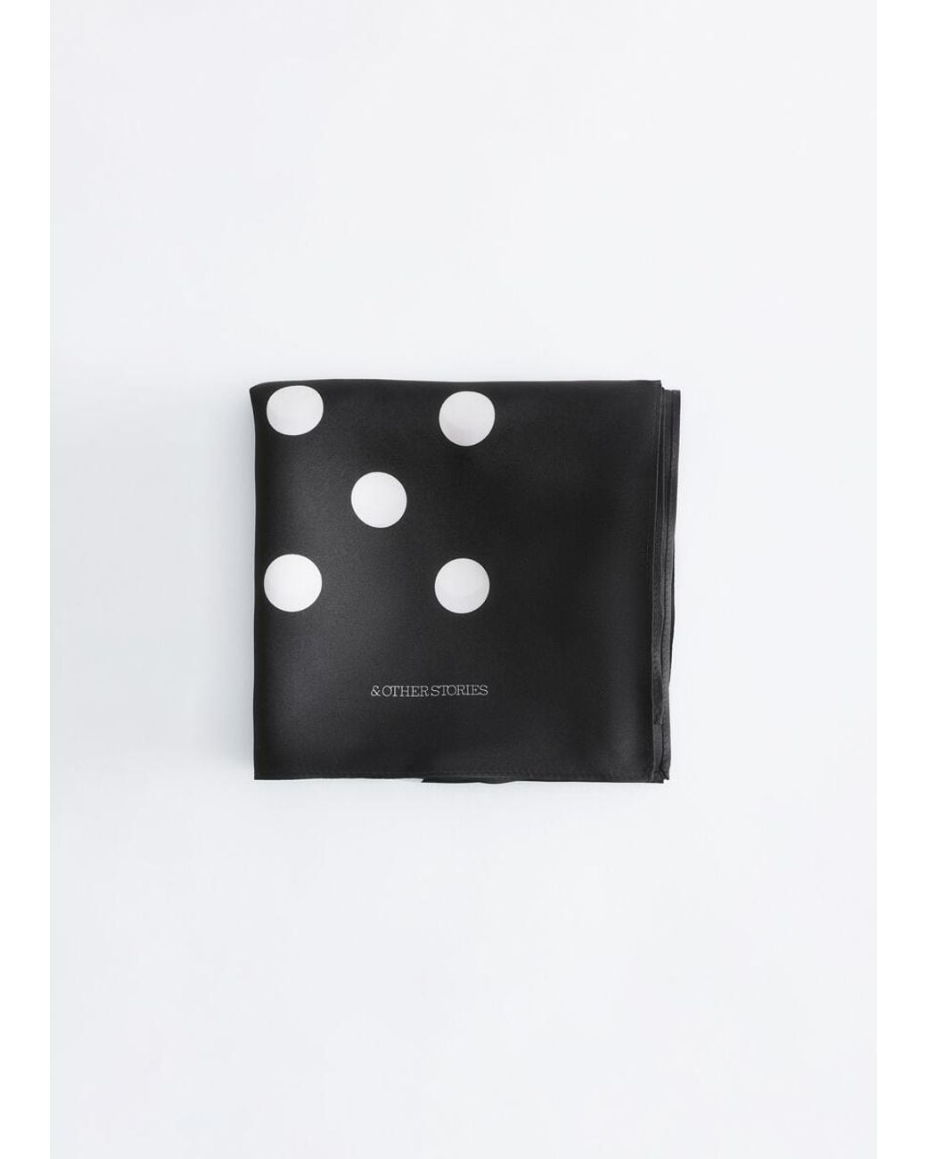 & Other Stories Black Polkadot Print Scarf