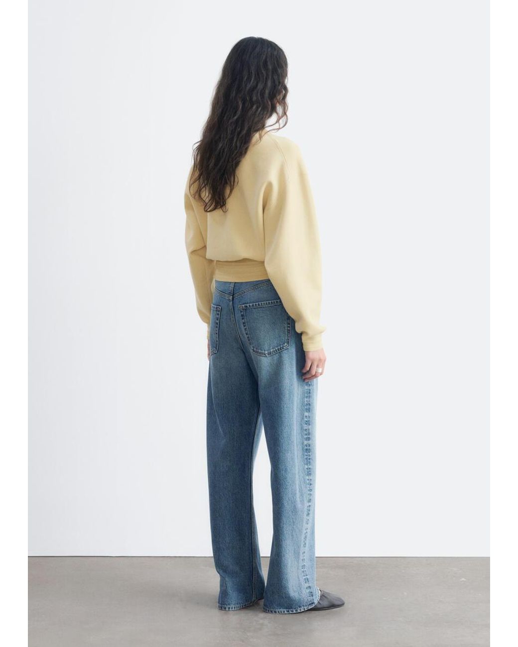 & Other Stories Blue Rib-Trim Knitted Jumper