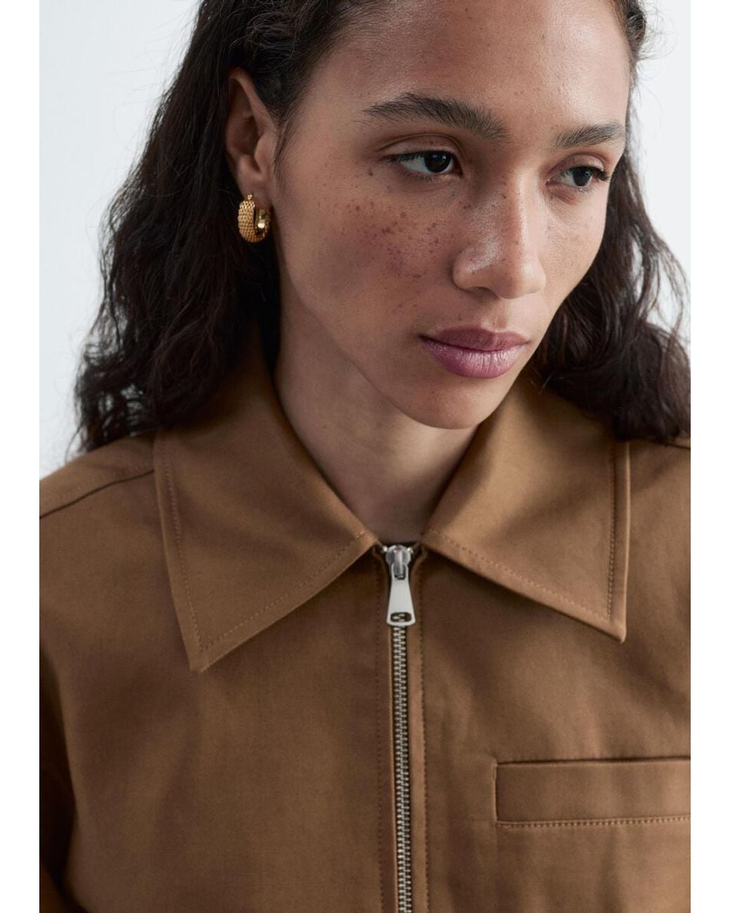 & Other Stories White Short Twill Jacket