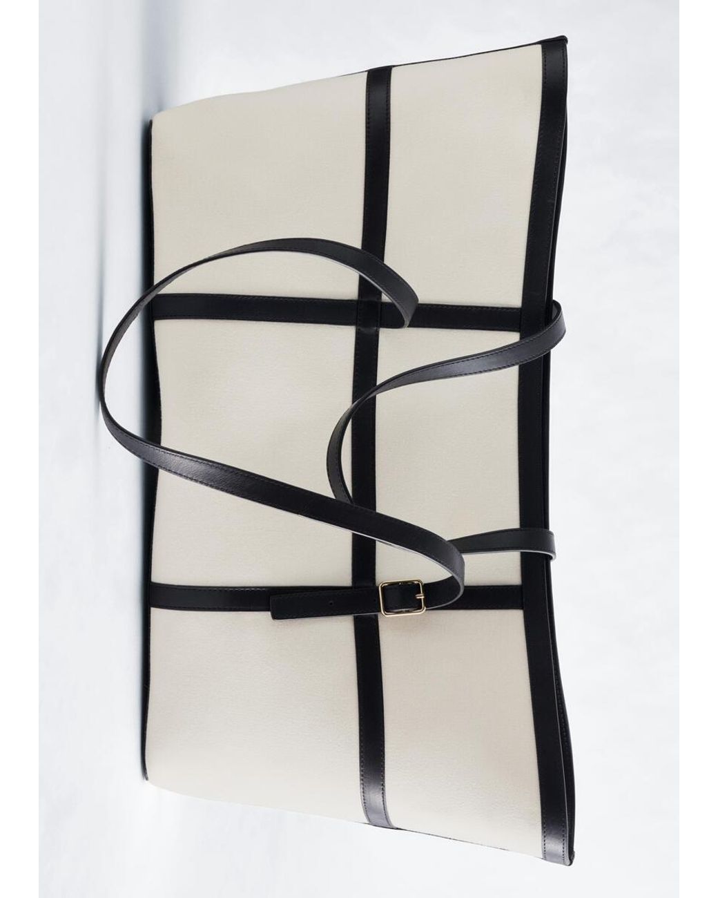 & Other Stories Natural Leather-Trimmed Canvas Tote Bag