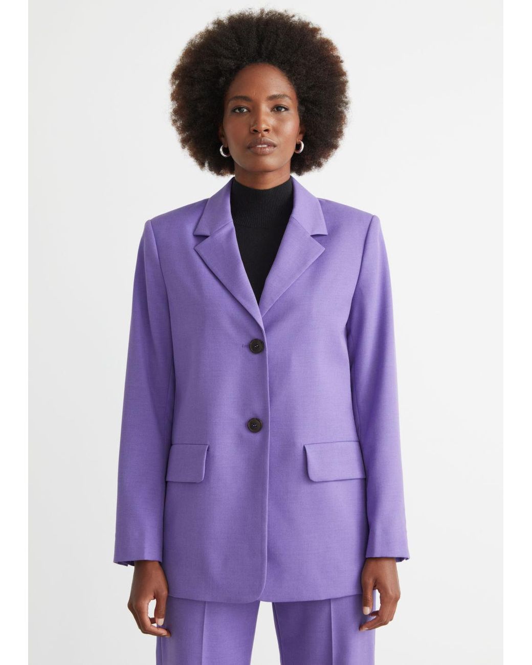 purple oversized blazer