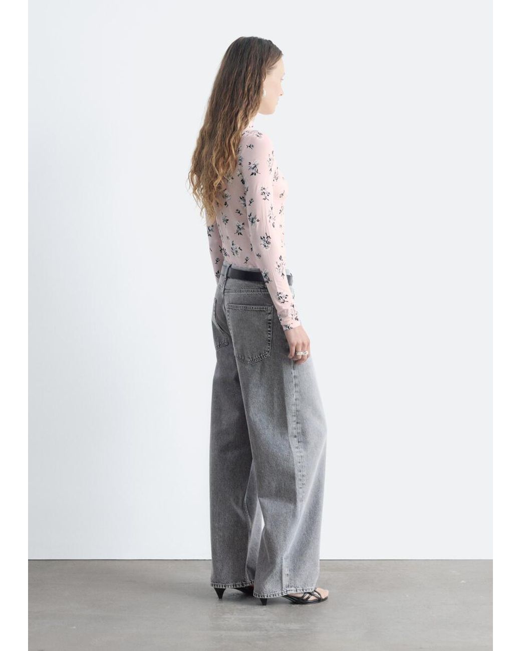 & Other Stories Pink Mock-Neck Top