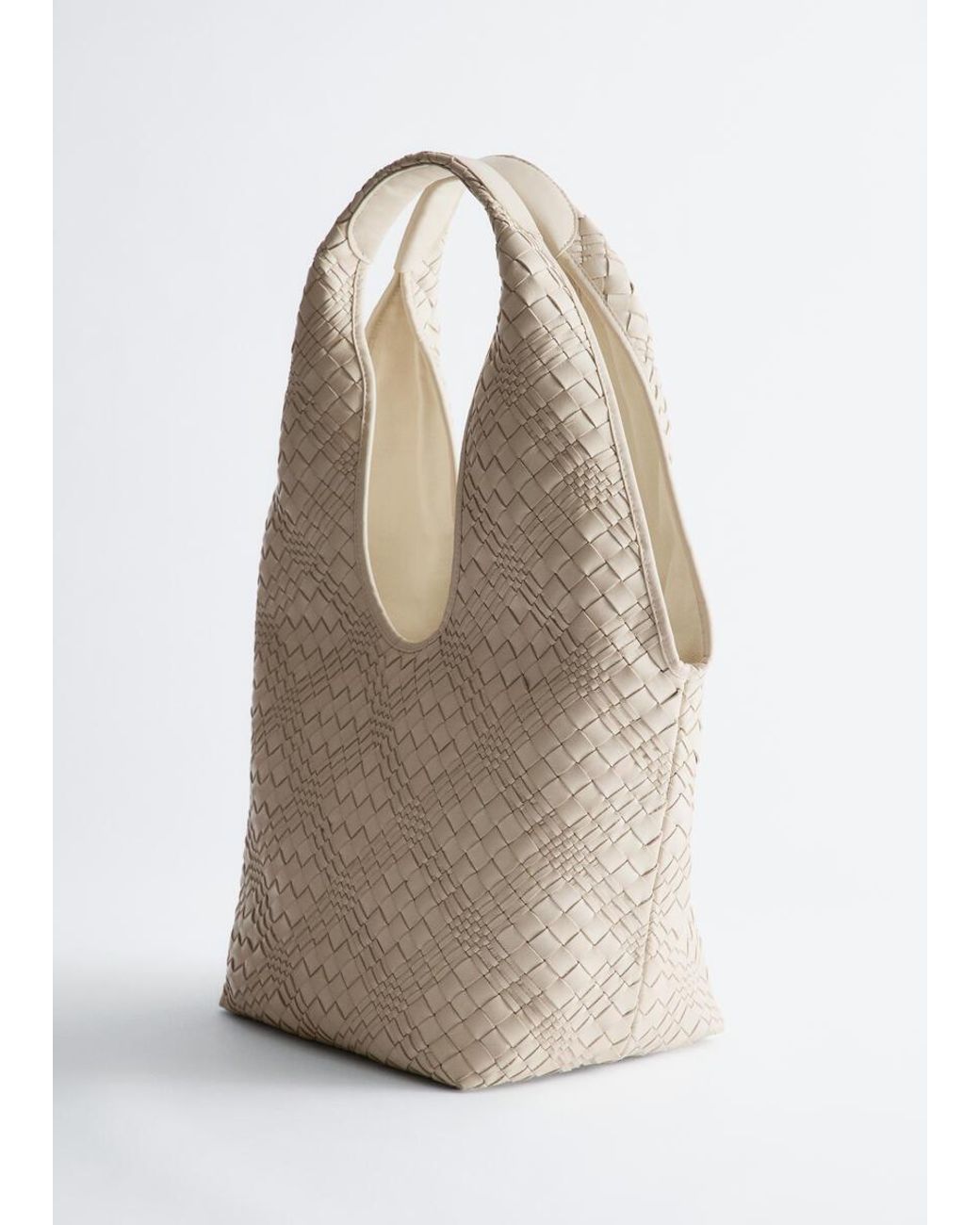 & Other Stories Natural Braided Leather Tote