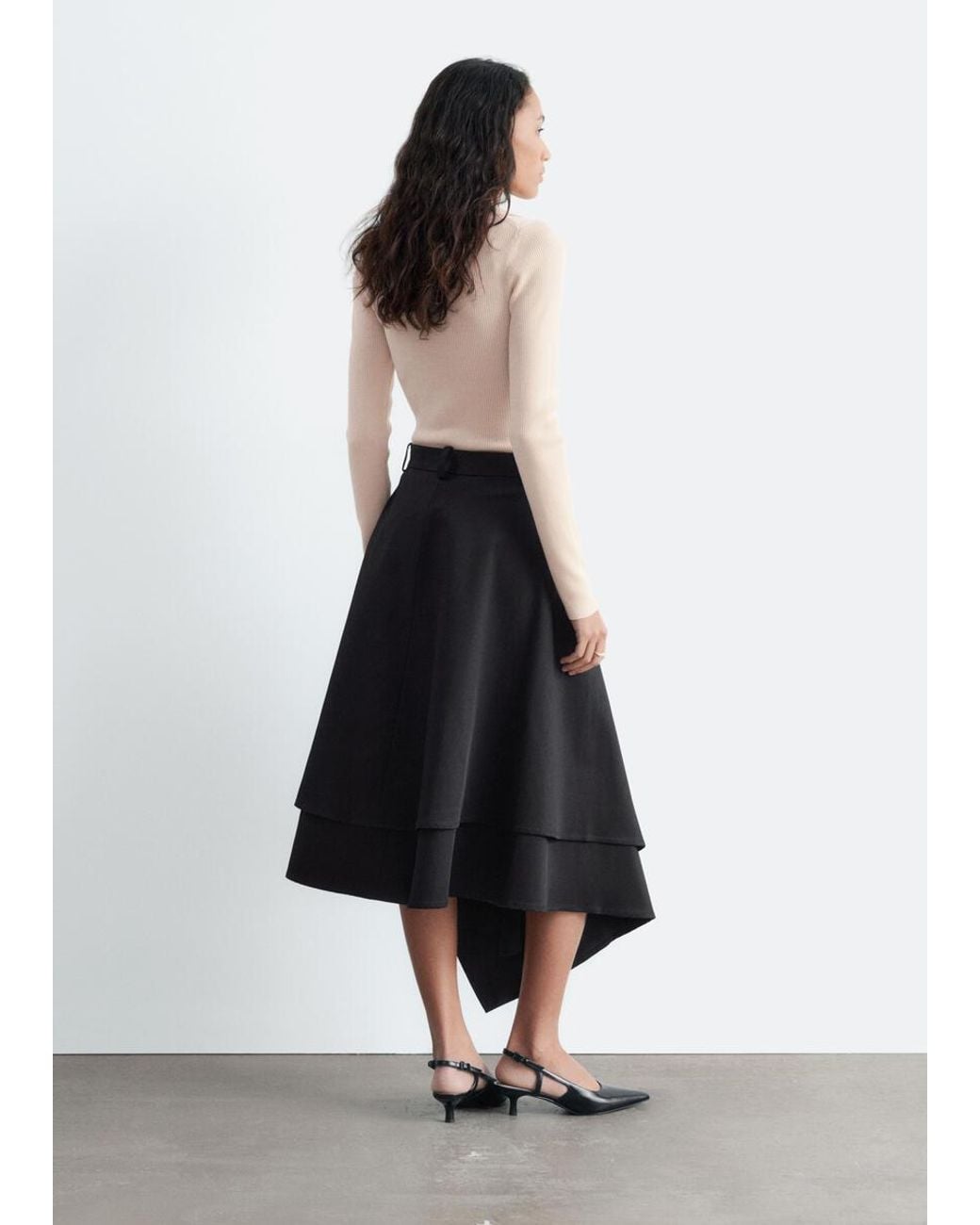 & Other Stories Black Button-Detail Wool Top