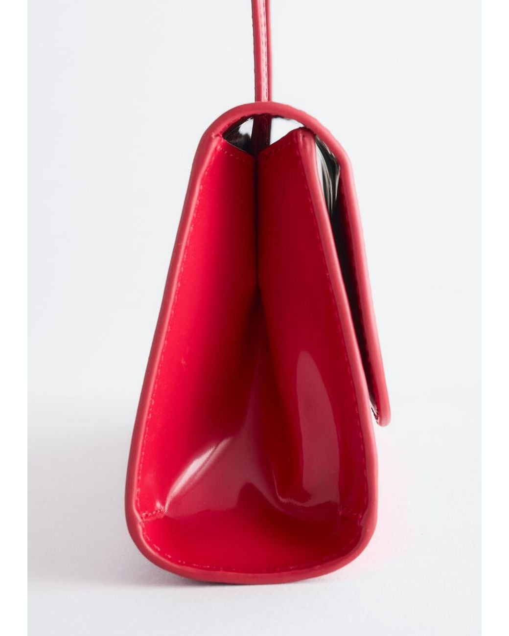 & Other Stories Red Croc-Effect Leather Shoulder Bag