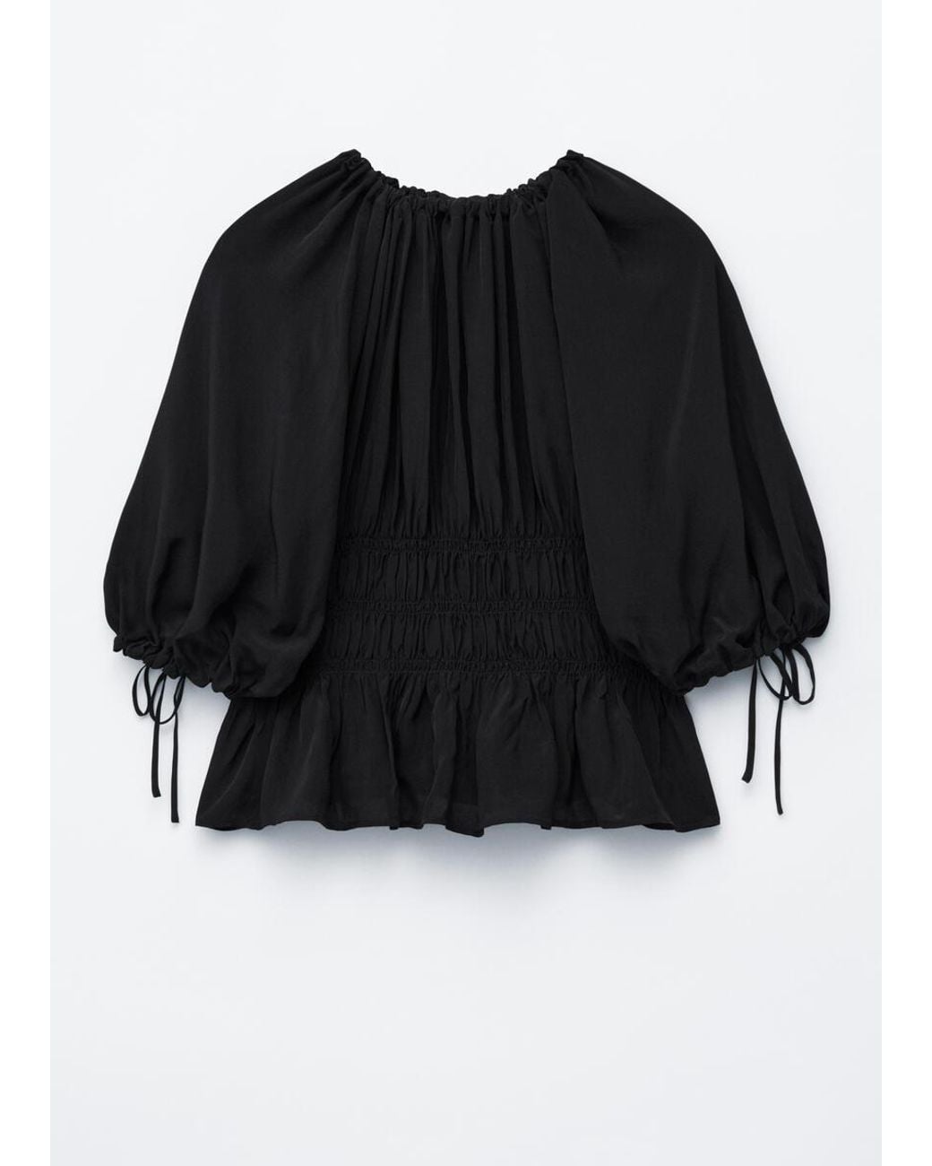& Other Stories Blue Smocked Blouse