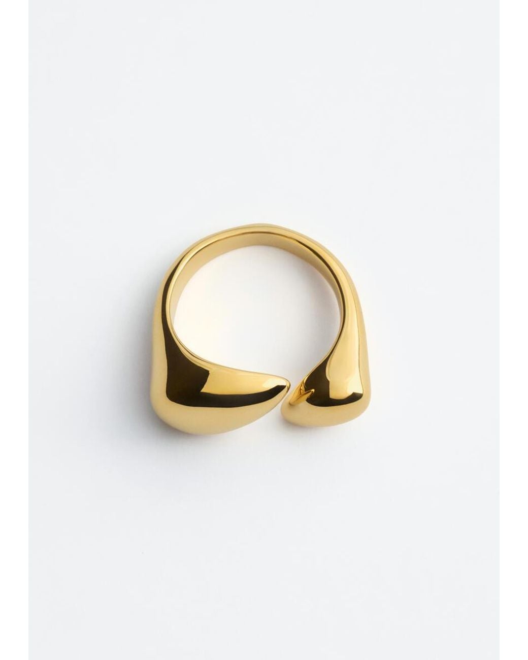 & Other Stories White Sculptural Brass Ring