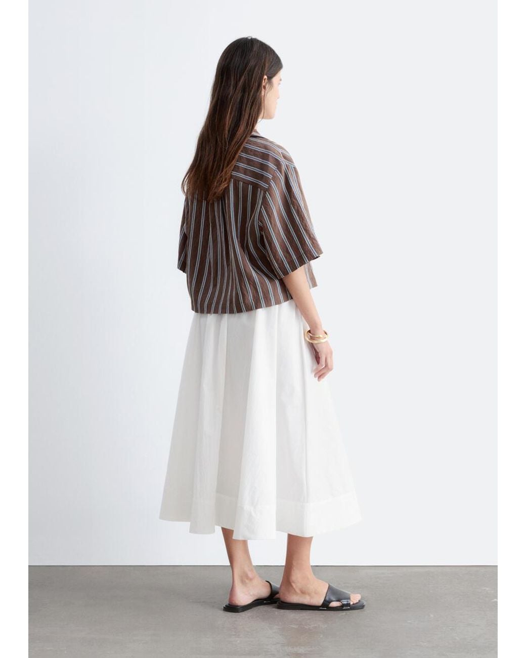 & Other Stories Brown Striped Resort Shirt