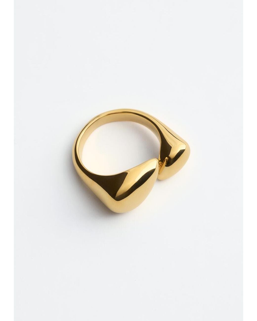 & Other Stories White Sculptural Brass Ring