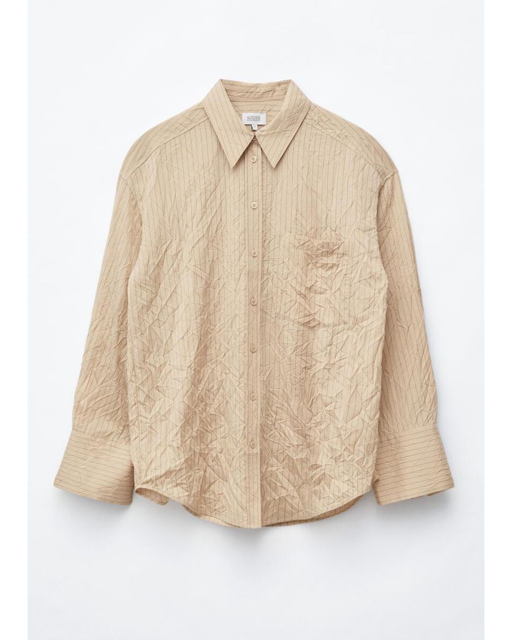 & Other Stories Natural Crinkled Oversized Shirt