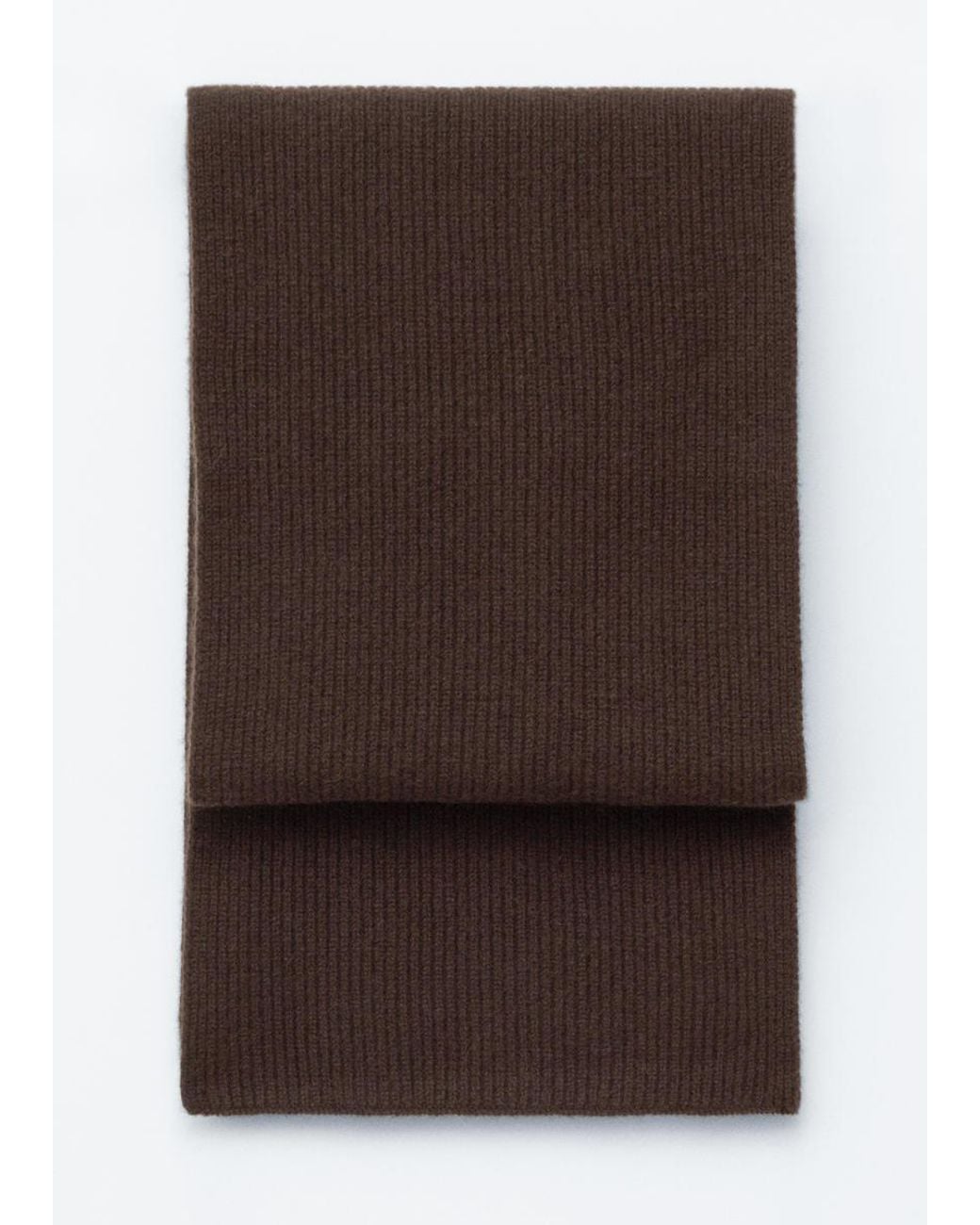& Other Stories Brown Cashmere Knit Scarf
