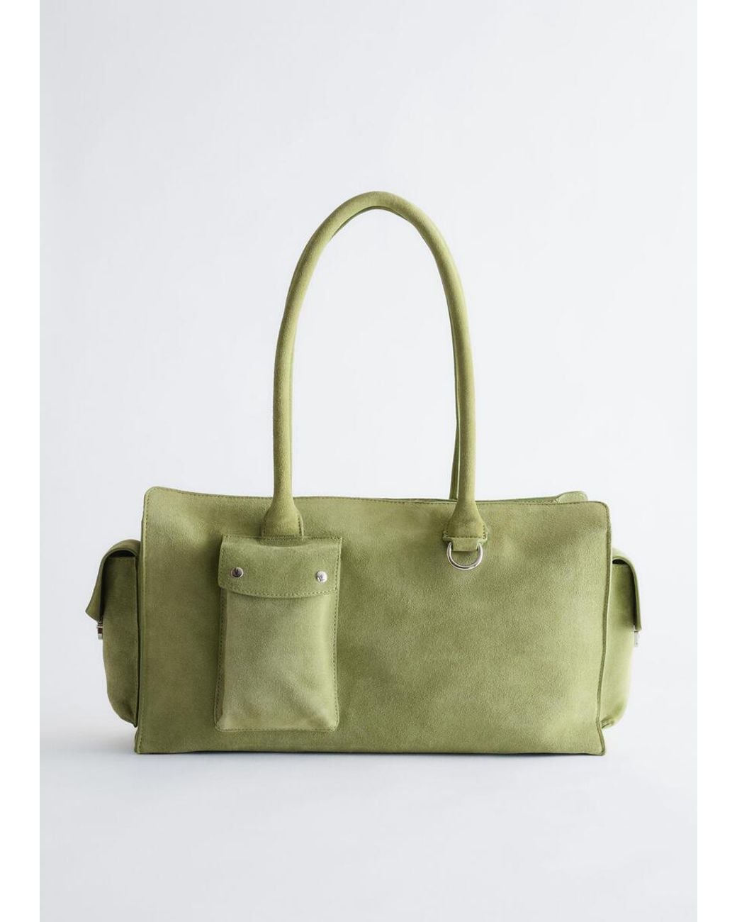 & Other Stories Green Split-Suede Tote