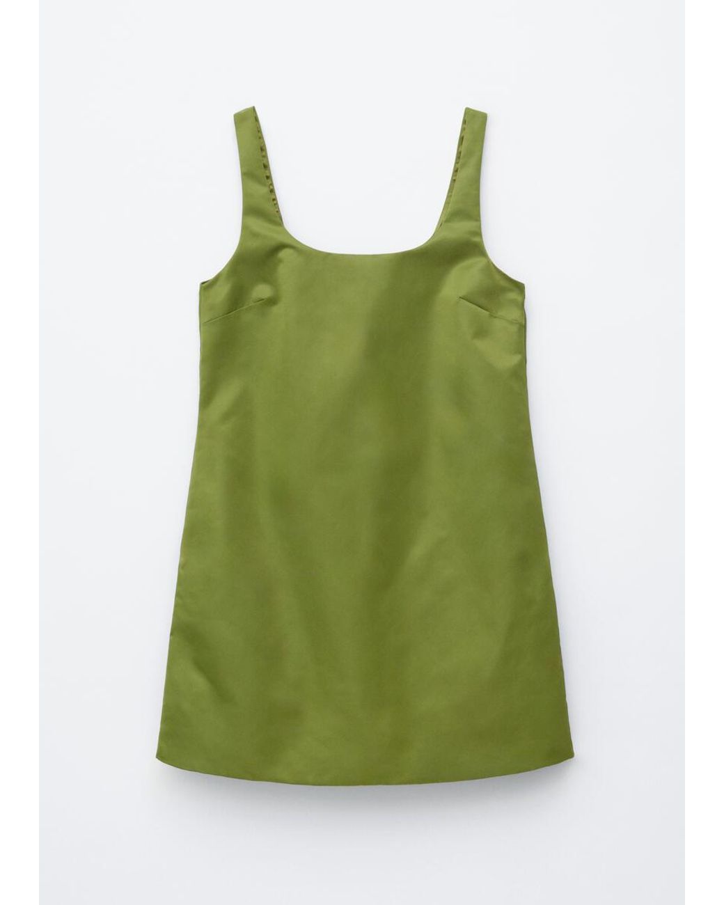 & Other Stories Green Sculpted Drawstring Mini Dress
