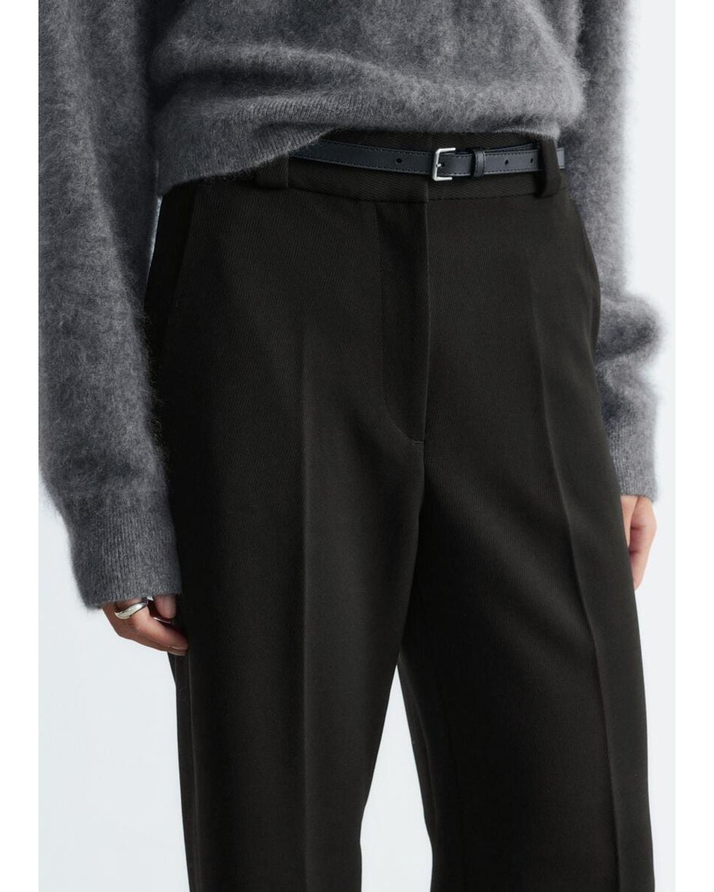 & Other Stories Black Straight Press-Crease Trousers