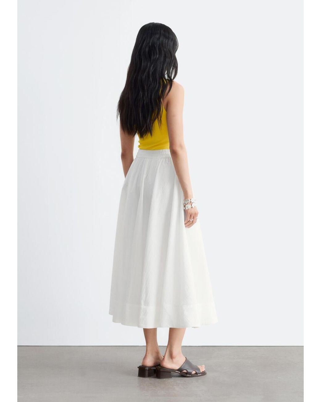 & Other Stories Yellow Sleeveless V-Neck Knitted Top