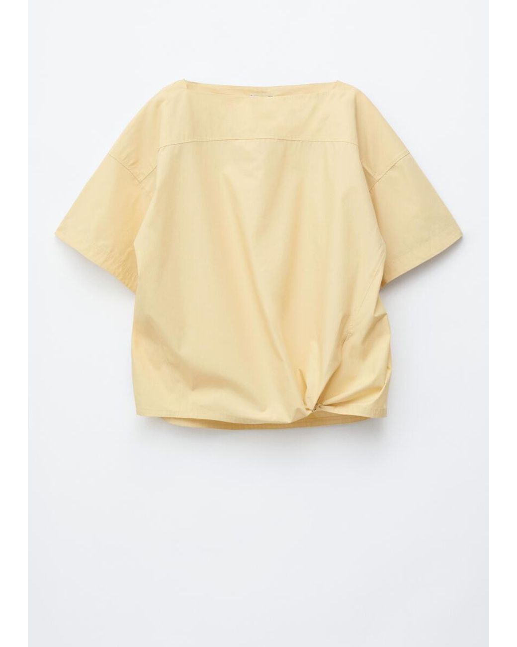 & Other Stories Green Tie-Hem Cotton Top