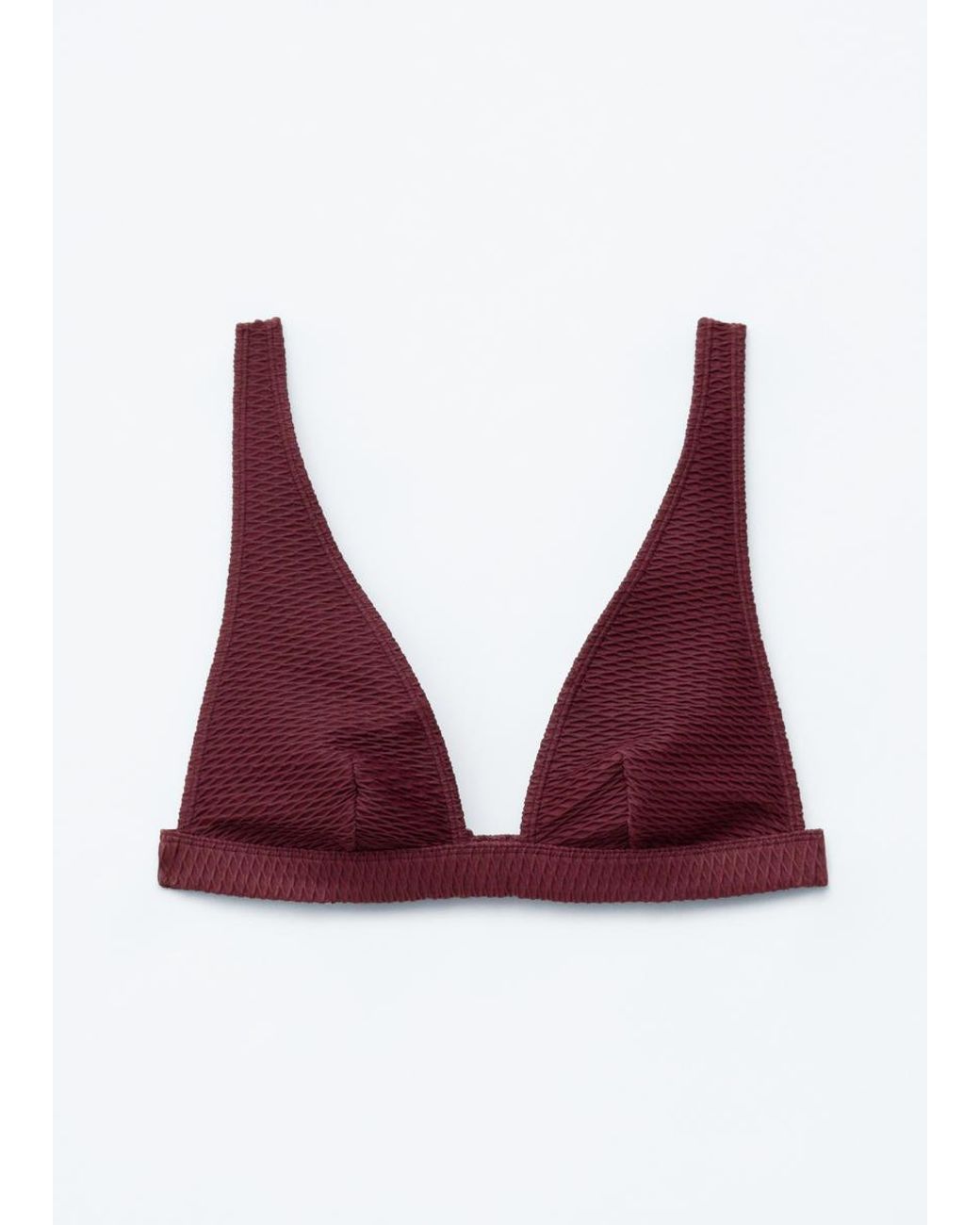 & Other Stories Purple Textured Triangle Bikini Top