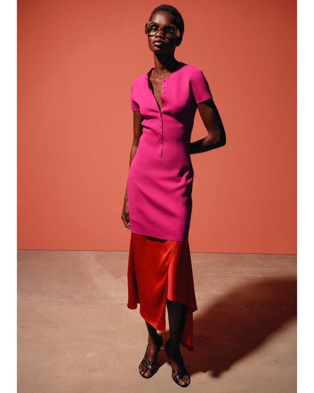 & Other Stories Layered Panel Wrap Skirt