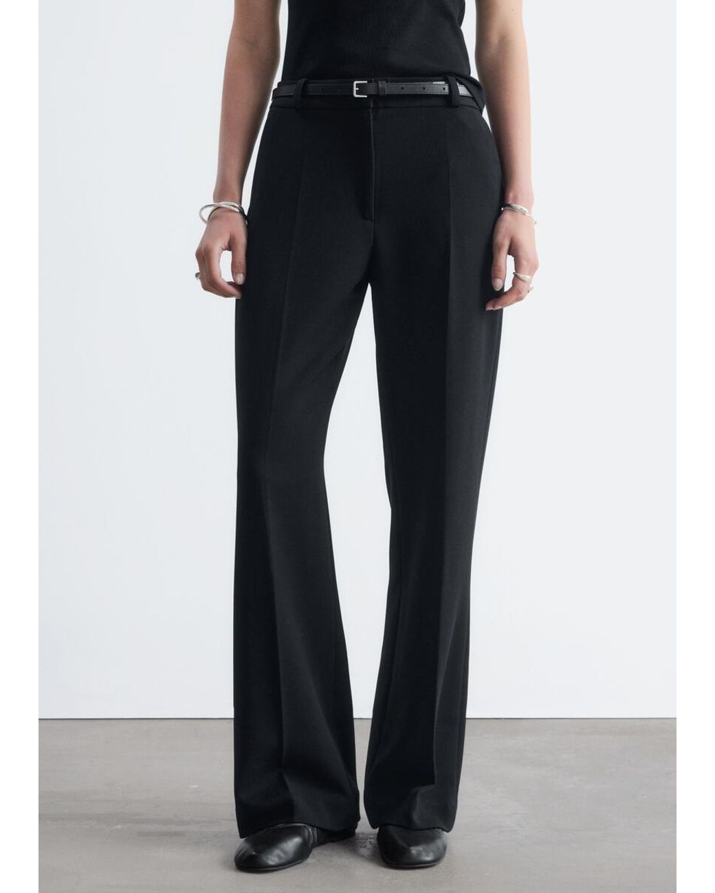 & Other Stories White Tailored Press Crease Trousers