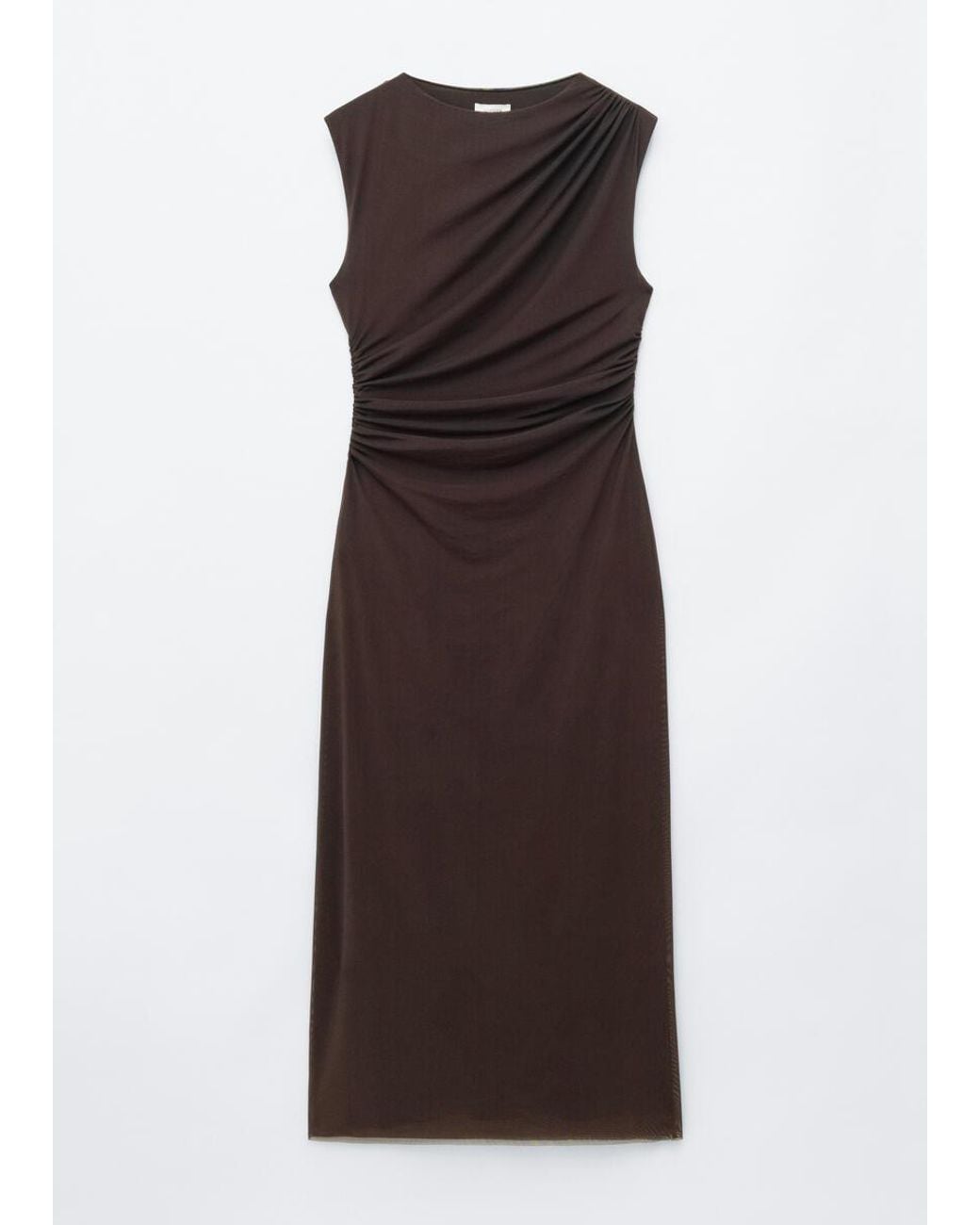 & Other Stories Brown Sleeveless Draped Dress