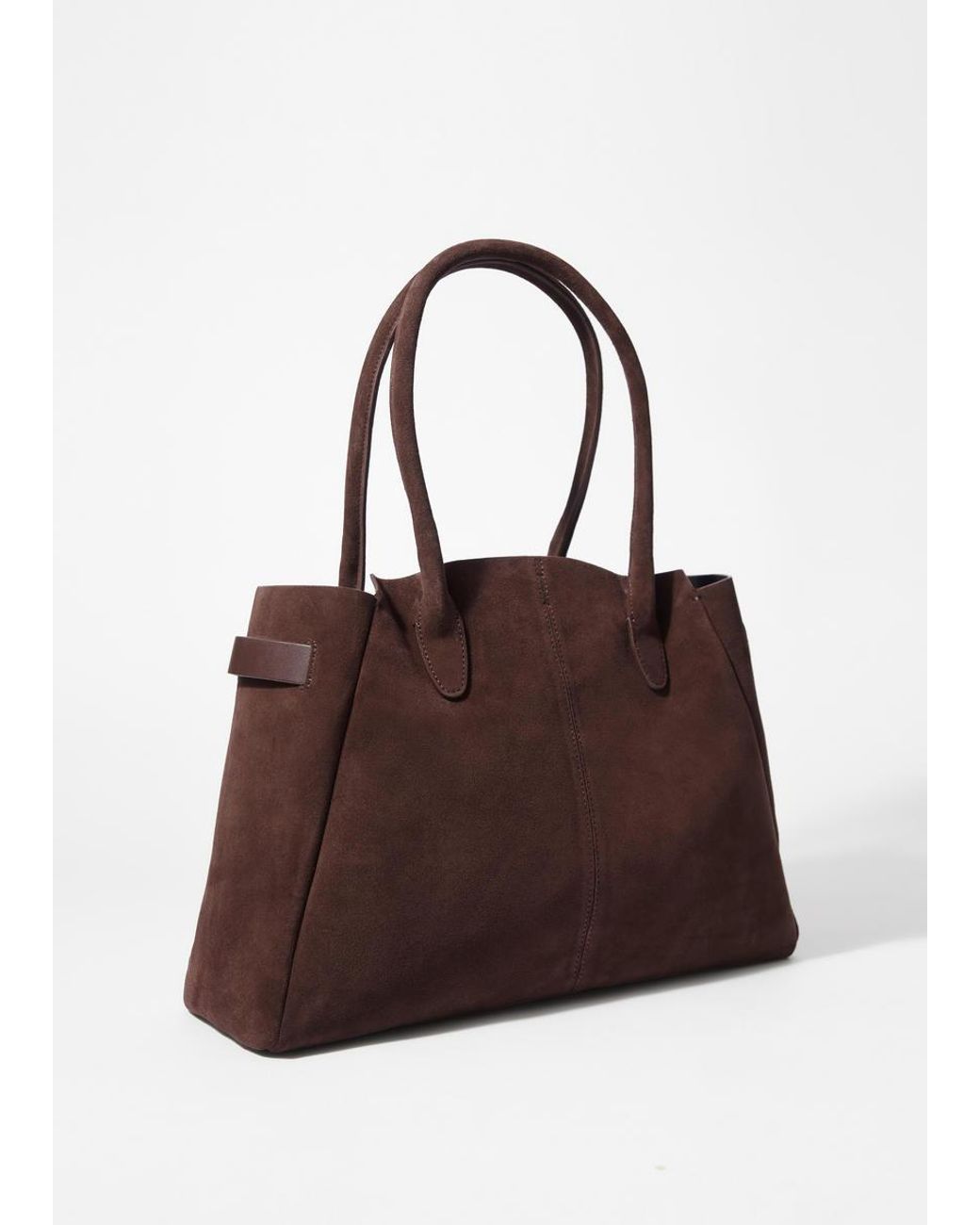 & Other Stories Brown Split Suede Tote Bag