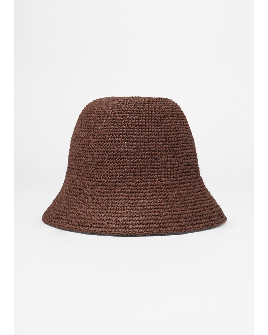 & Other Stories Brown Woven Straw Bucket Hat