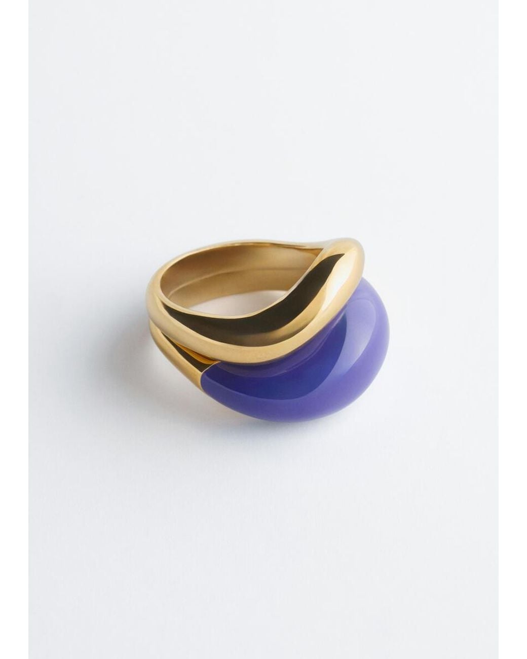 & Other Stories White Sculptural 2-Pack Ring Set