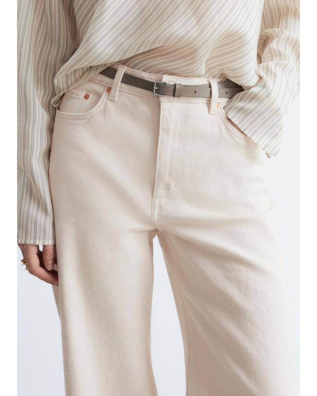 & Other Stories White Wide-Leg Jeans