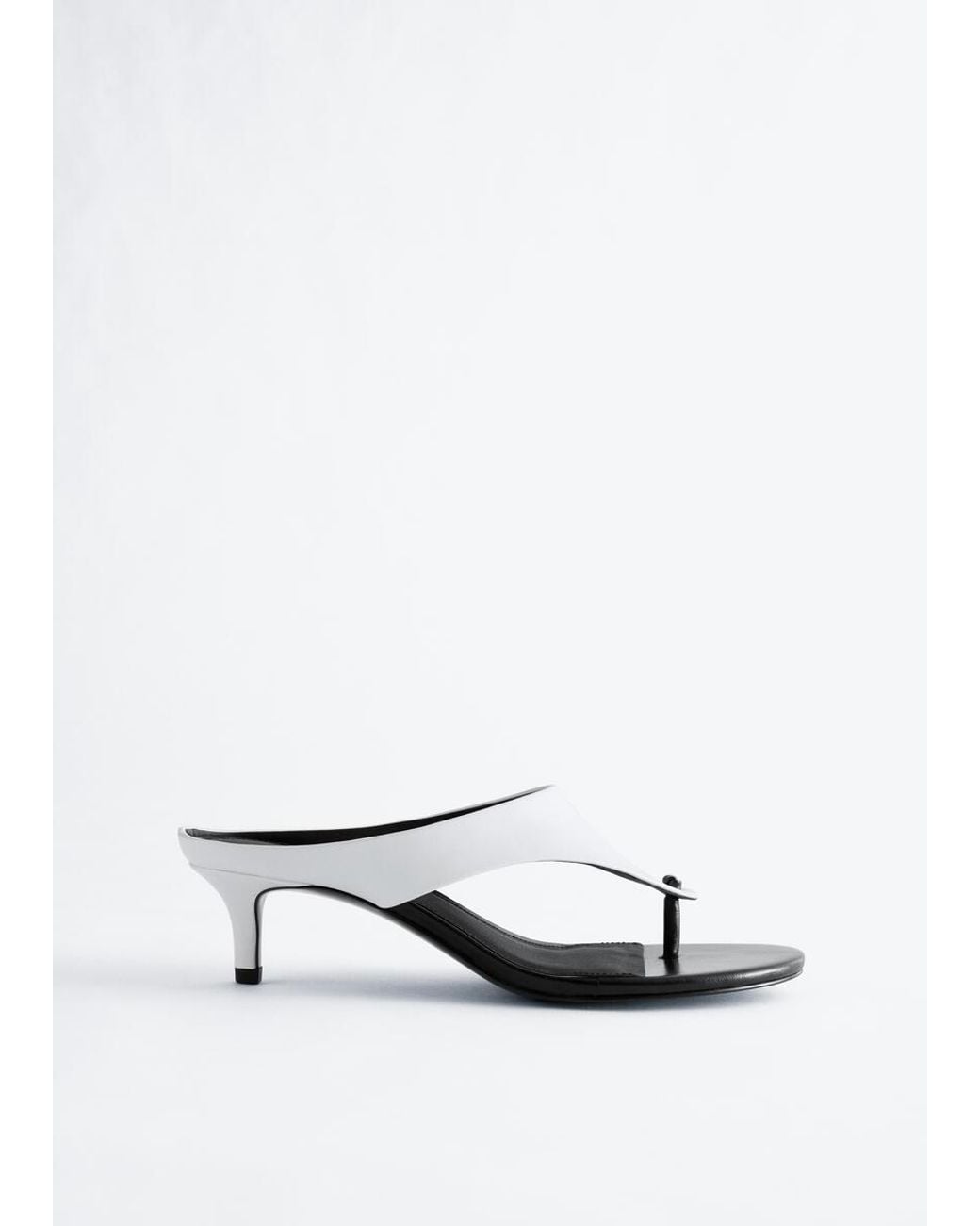 & Other Stories White Leather Kitten Heels