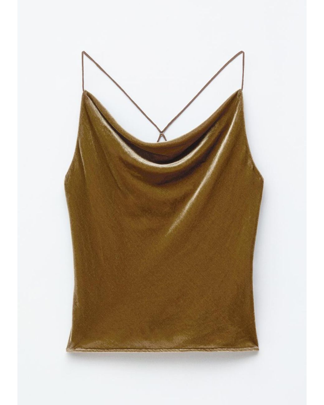 & Other Stories Brown Strappy Velvet Top